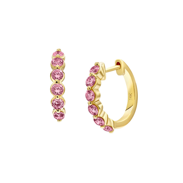 Myer Medium Pink Sapphire Hoop Earrings